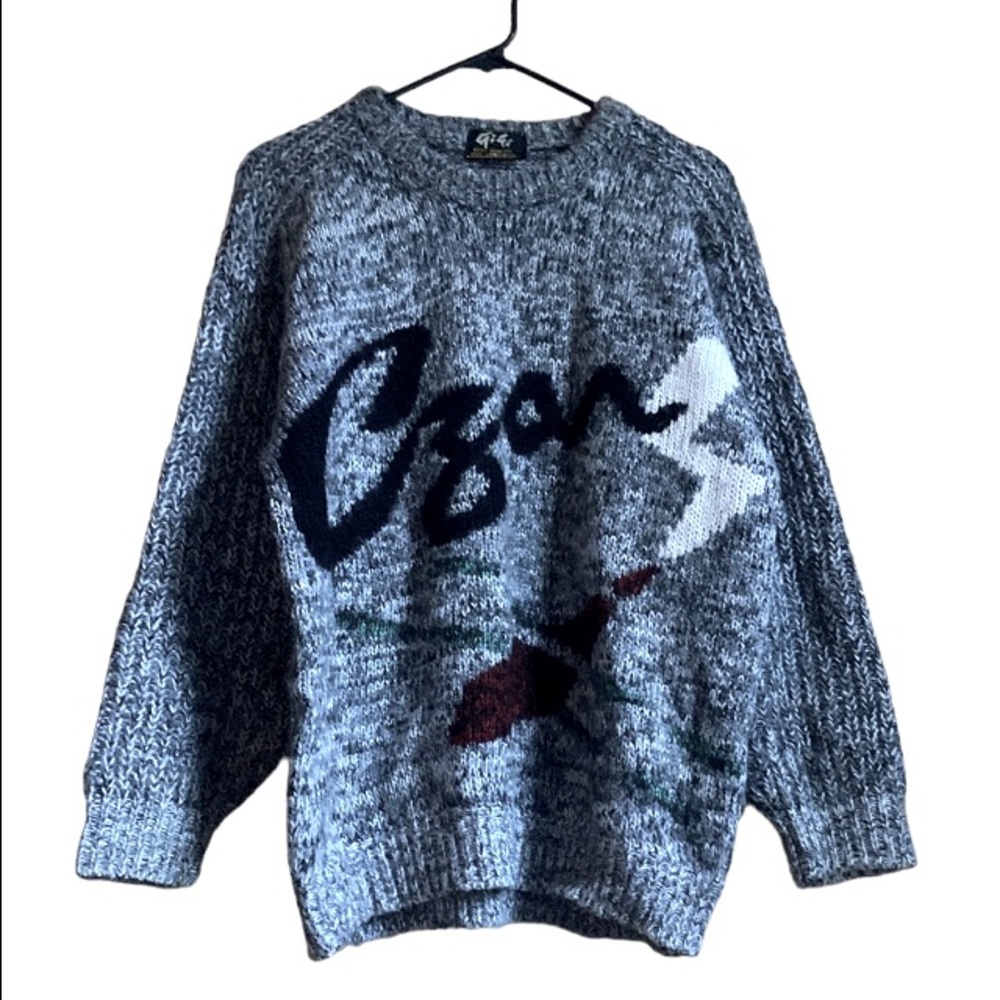 GIGI Graphic Wool Crewneck Sweater Sz L